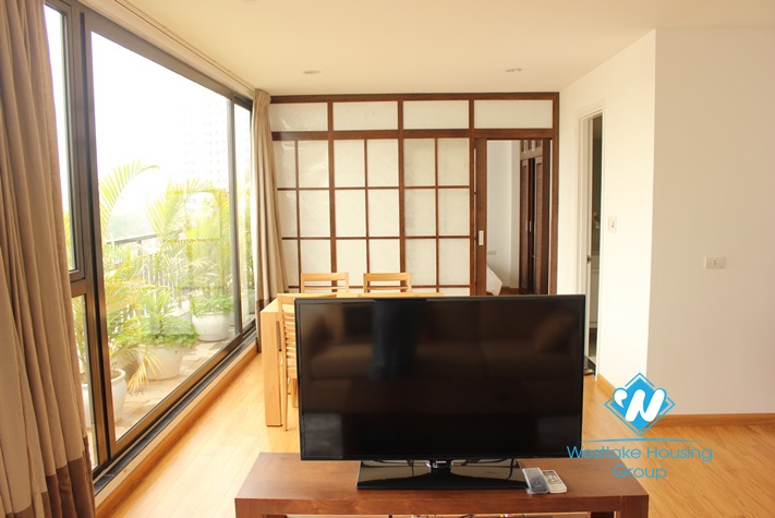 Brand new serviced apartment with lake view for rent in Ba Dinh district, Hanoi